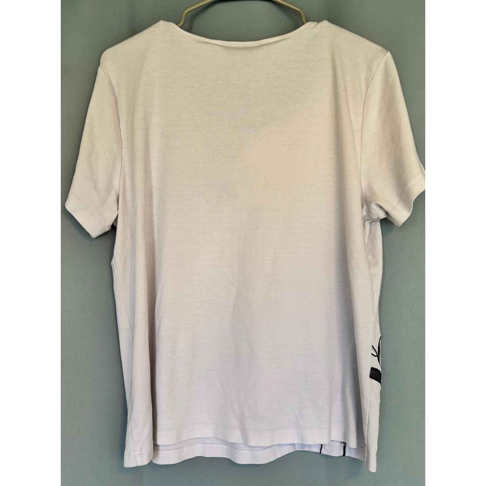 Karen Scott Womens White Floral Short Sleeve Wide Neck Shitt Top Xl — image 5 of 5